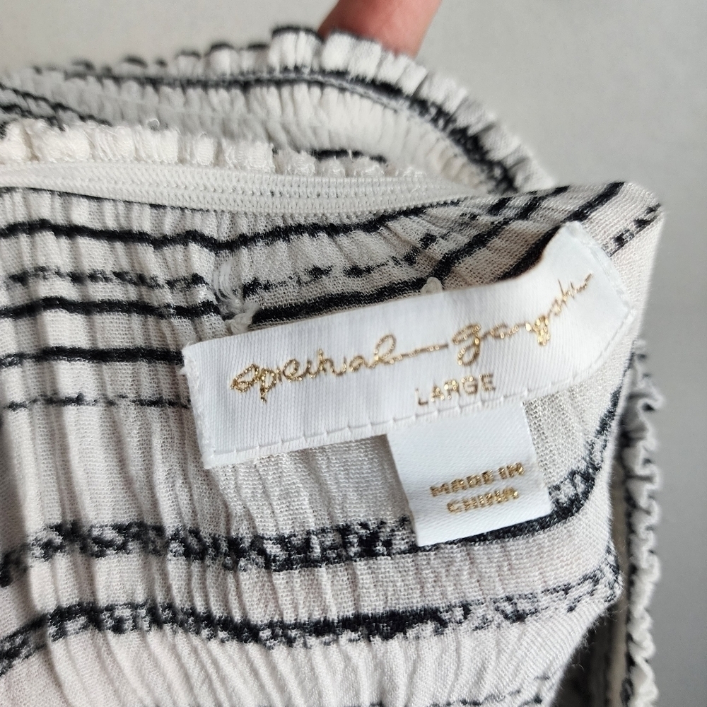 Spiritual Gangster Striped Gauzy Sleeveless Wide Leg Jumpsuit Beachy Baggy L - Picture 10 of 10